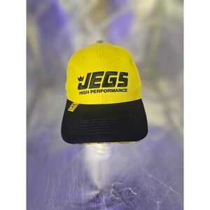 JEGS High Performance Racing Baseball Cap Hat Yellow Black Adjustable Strapback